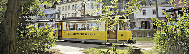 Tramvaj Kirnitzschtalbahn v Bad Schandau