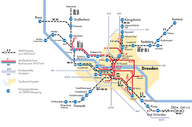 Karte Park und Ride im Advent